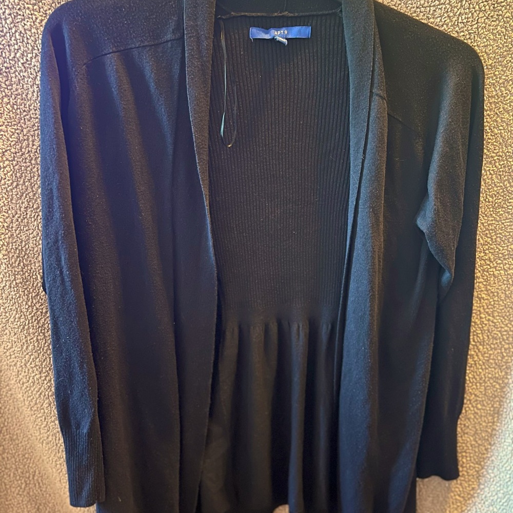 Soft, thin black cardigan